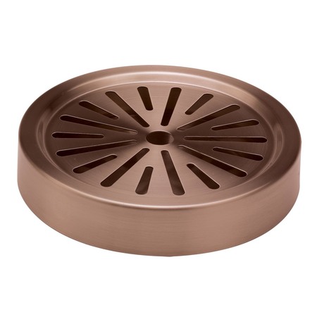 SERVICE IDEAS Round Drip Tray, 6 diamater, Stainless Steel, Rose Gold DT6BSRG